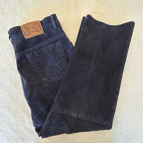 wash 2 Wear Other - Vintage Wash 2 Wear W2W Mens Size 36 Suede Pants Machine Washable Navy Blue Pant